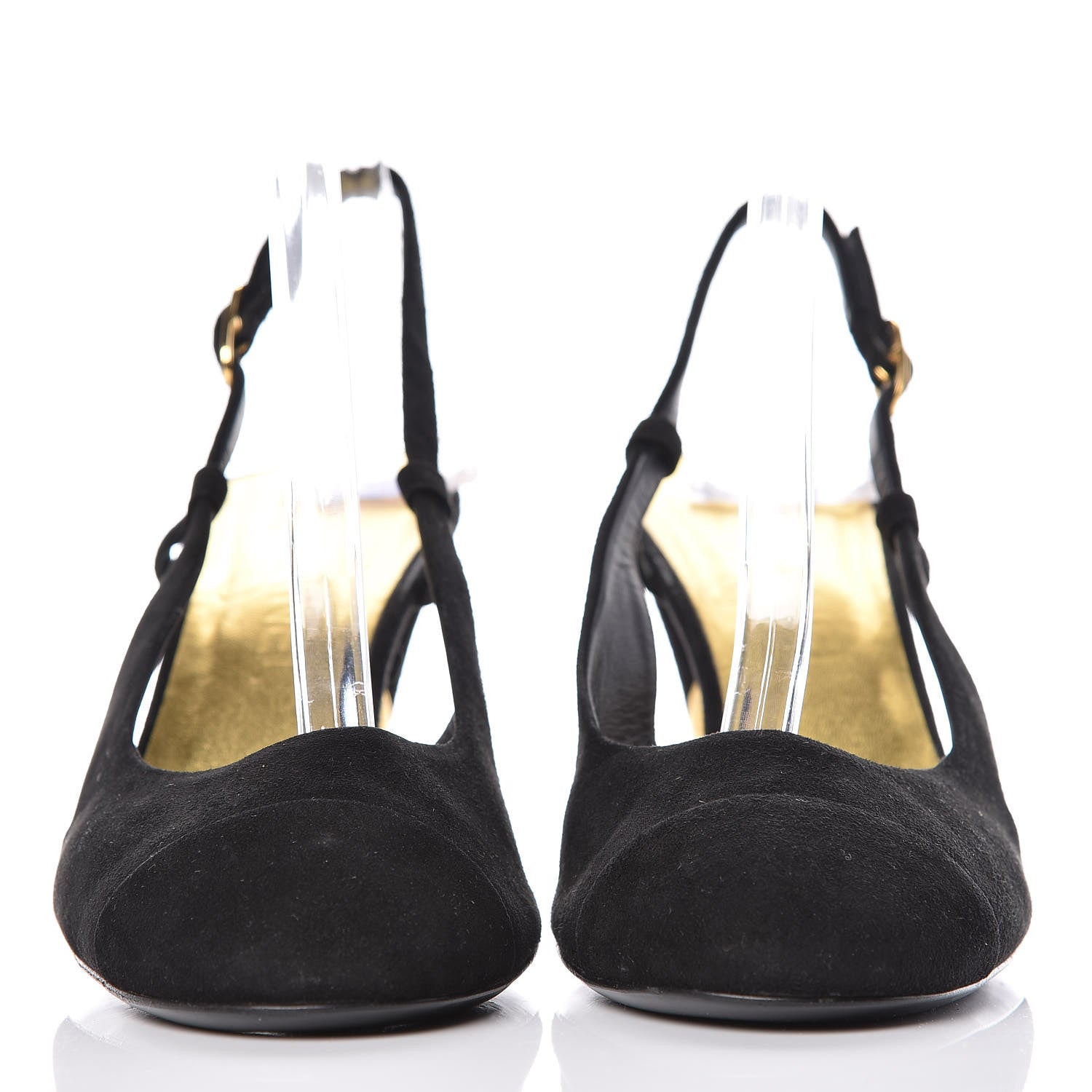 Chanel Suede Cap Toe CC Slingback Pumps 40 Black 2 of 12