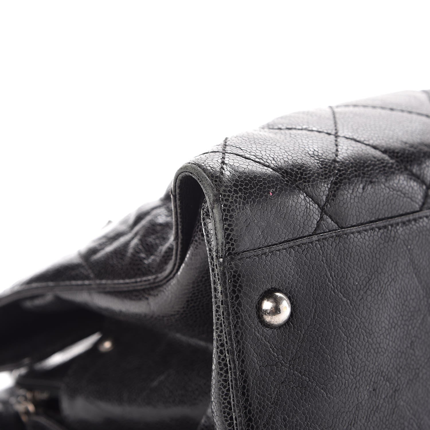 Chanel Crumpled Grained Calfskin Quilted CC Crave Tote Black 10 of 13
