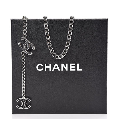 Chanel Enamel CC Chain Logo Belt Silver Black 5 of 5