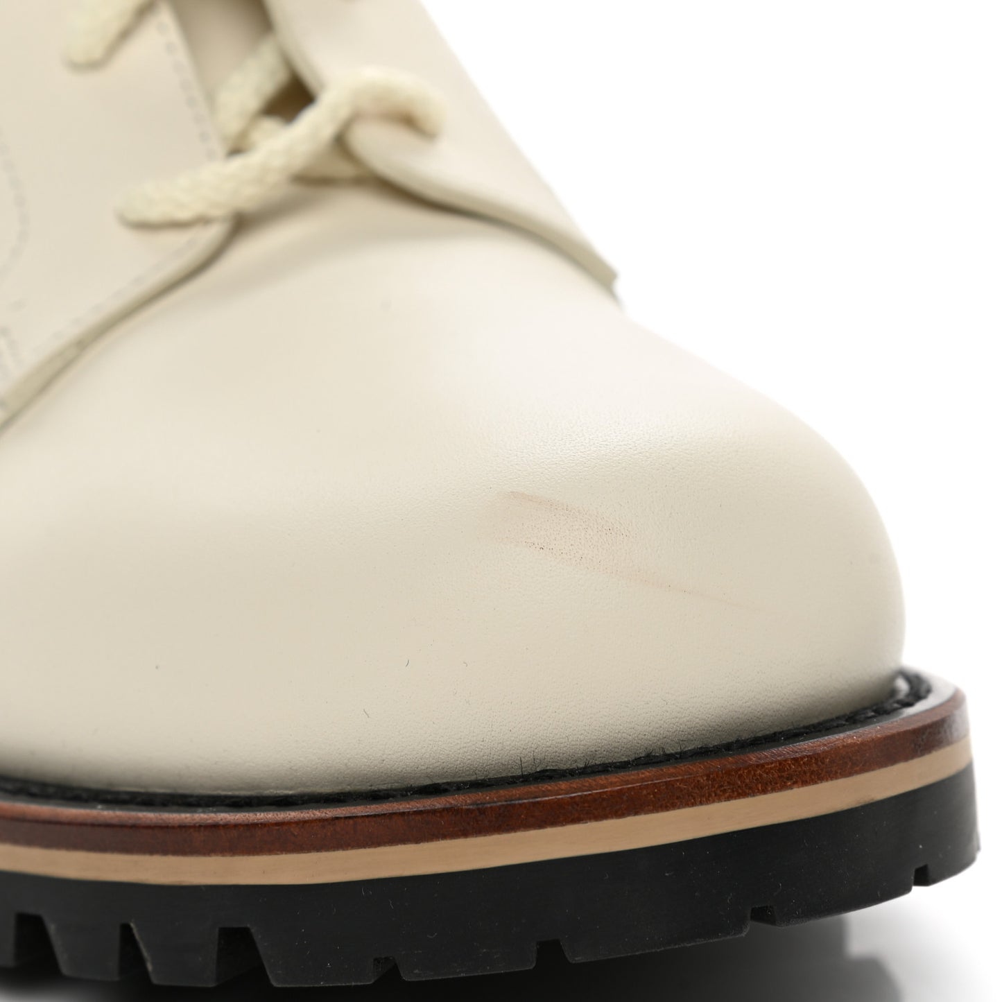 Calfskin Dior Quest 35mm Hiking Boots 39.5 Off White
