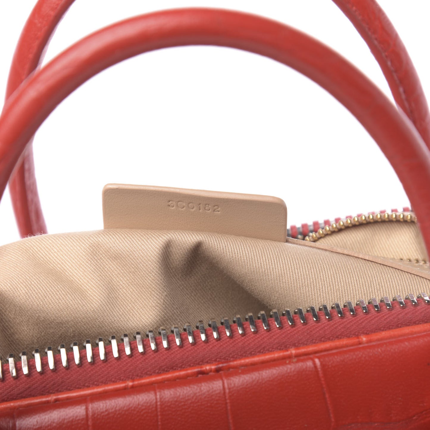 Calfskin Crocodile Embossed Medium Antigona Red
