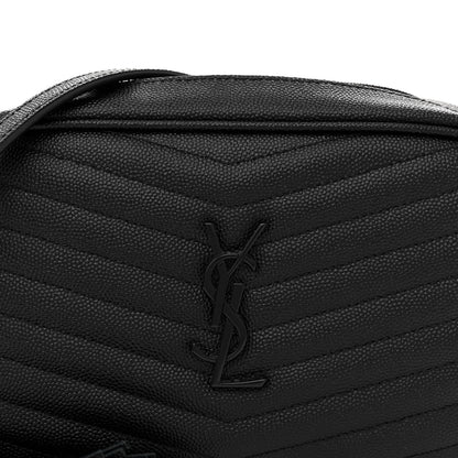 Saint Laurent Grain De Poudre Matelasse Monochrome Monogram Mini Lou Camera Bag Black 8 of 10