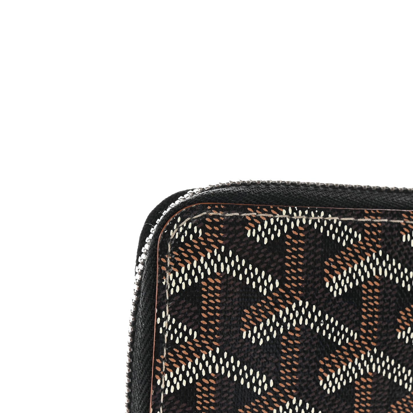 Goyardine Matignon Zip Around GM Wallet Black Gold