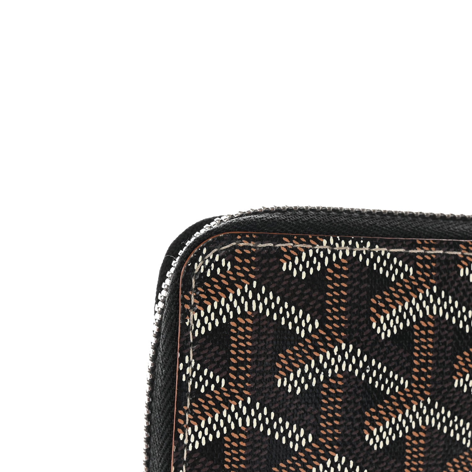 Goyard Goyardine Matignon Zip Around GM Wallet Black Gold 12 of 13