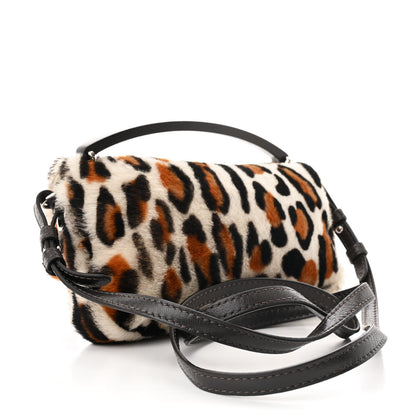 Fendi Calf Hair Leopard Print Phone Baguette Moro 3 of 10