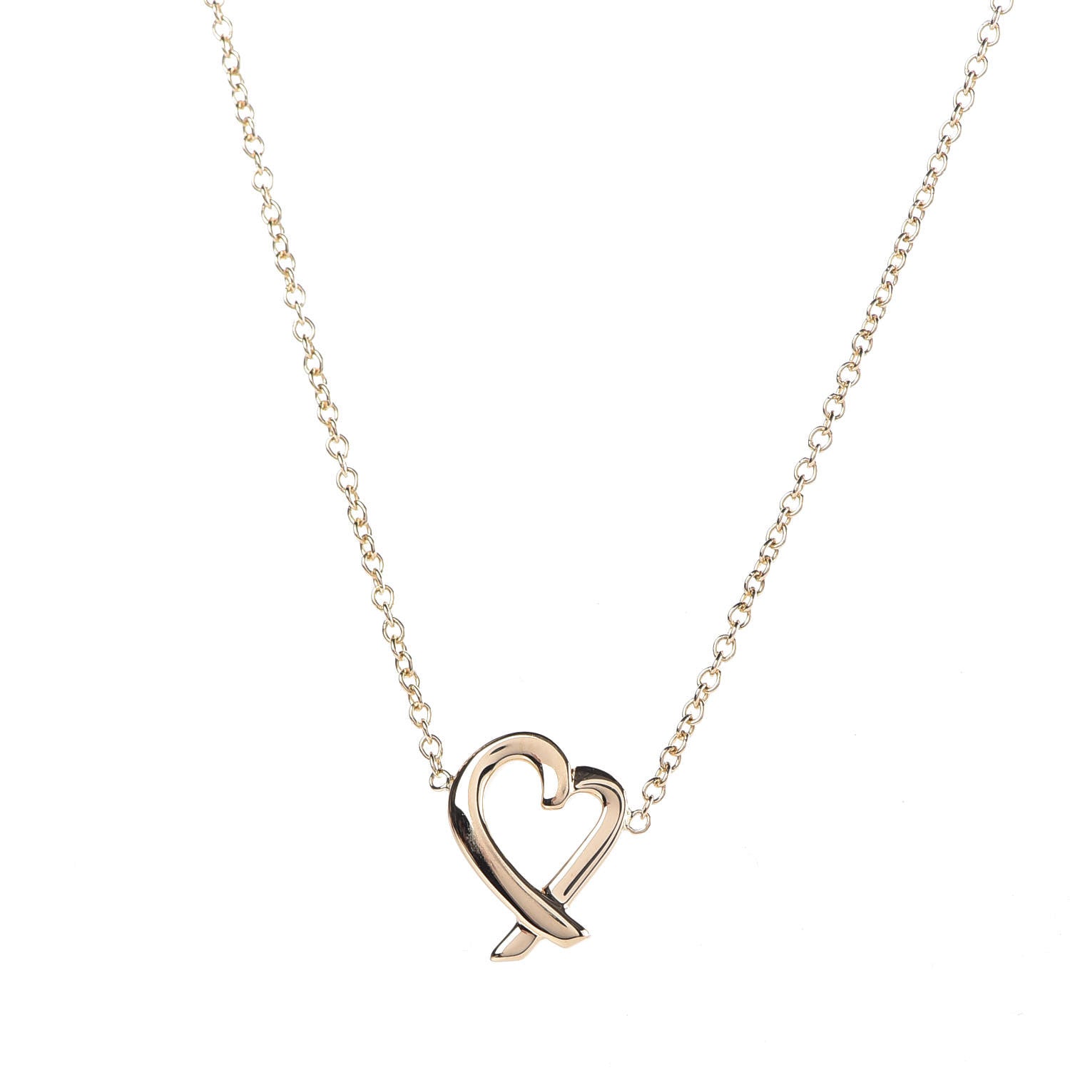 Tiffany 18K Yellow Gold Mini Paloma Picasso Loving Heart Pendant Necklace 3 of 7