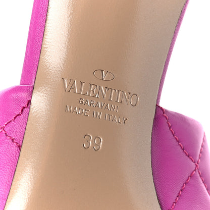 Valentino Garavani Nappa Quilted Roman Stud 65mm Slide Sandals 39 Radiant Orchid 6 of 8