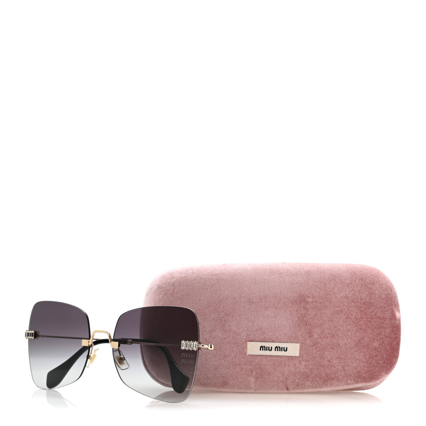 Metal Crystal Sunglasses SMU50W Black Gold