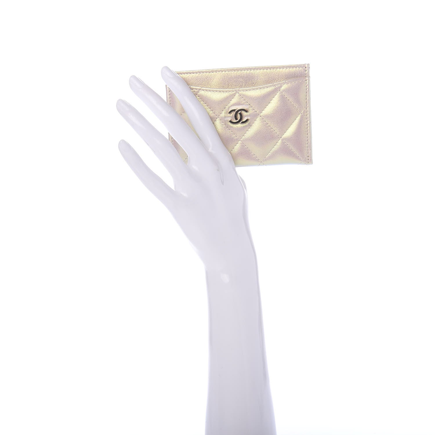 Chanel Iridescent Lambskin Quilted Card Holder Ivory 2 of 9