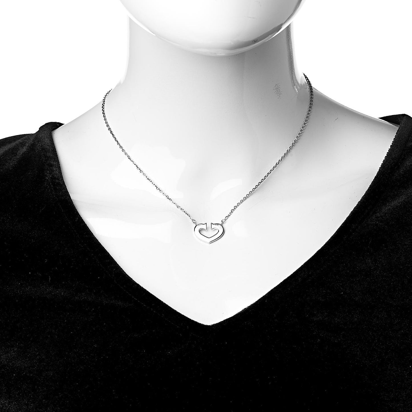 18K White Gold Medium Hearts and Symbols Necklace