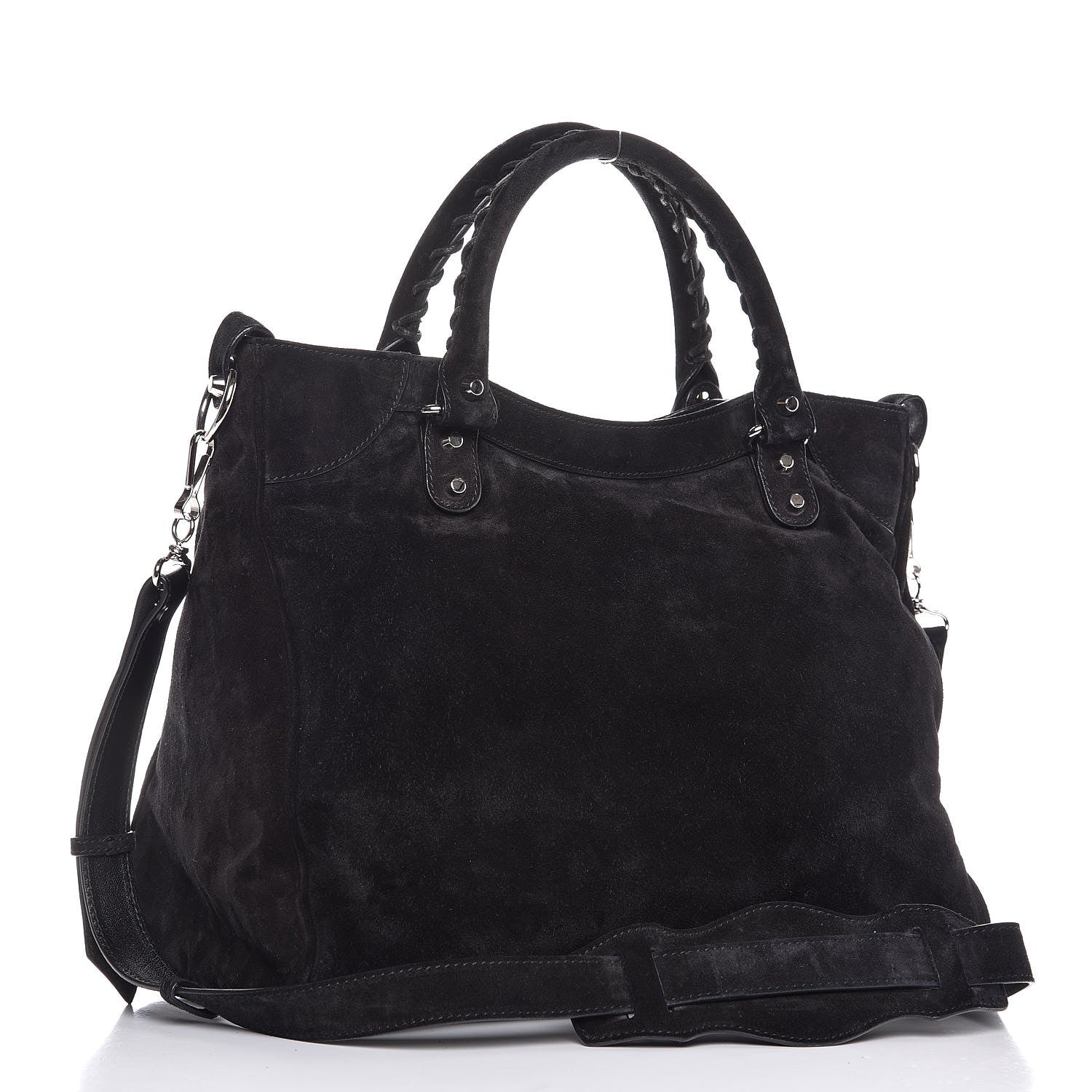Balenciaga Baby Daim Suede Classic Silver Hardware Velo Black 3 of 9