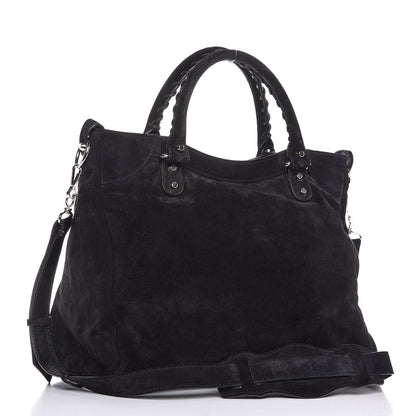 Balenciaga Baby Daim Suede Classic Silver Hardware Velo Black 3 of 9