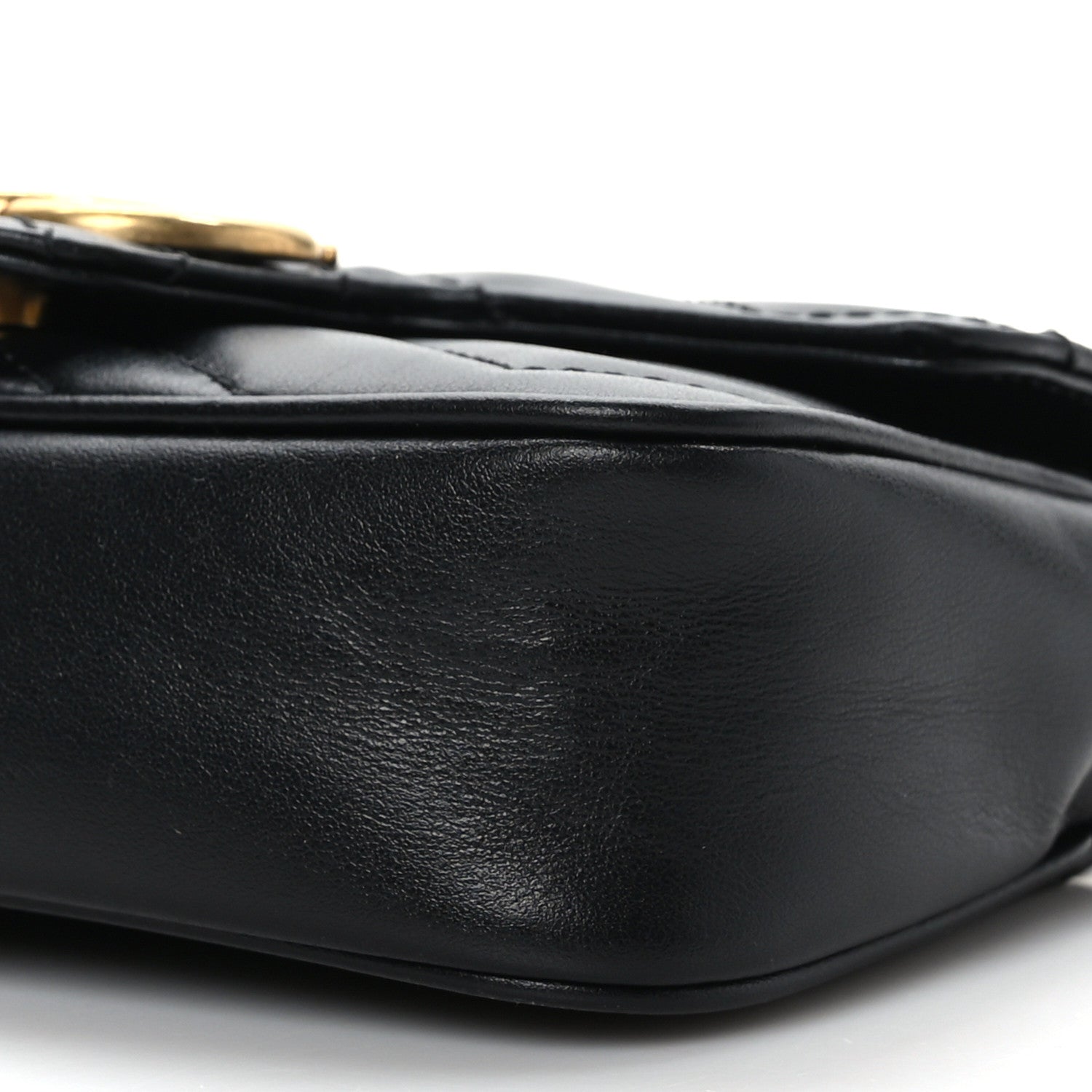 Gucci Calfskin Matelasse Super Mini GG Marmont Shoulder Bag Black 8 of 8