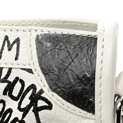 Balenciaga Agneau Graffiti All Over Classic Silver Hardware S City White Black 11 of 14