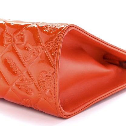 Chanel Patent Calfskin Lucky Symbols Pochette Coral 10 of 10
