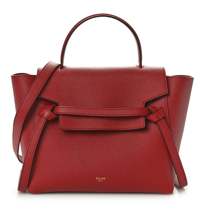 Celine Grained Calfskin Micro Belt Bag Ruby 1 of 9