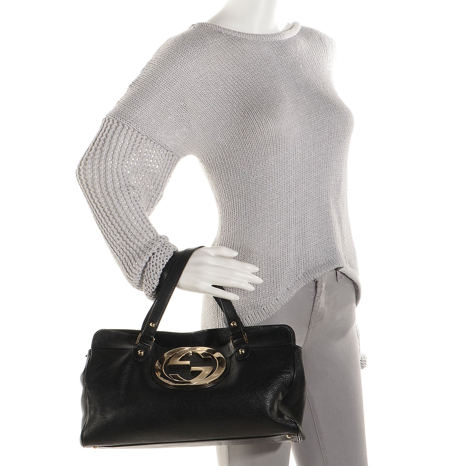 Gucci Leather Blondie Satchel Black 2 of 7