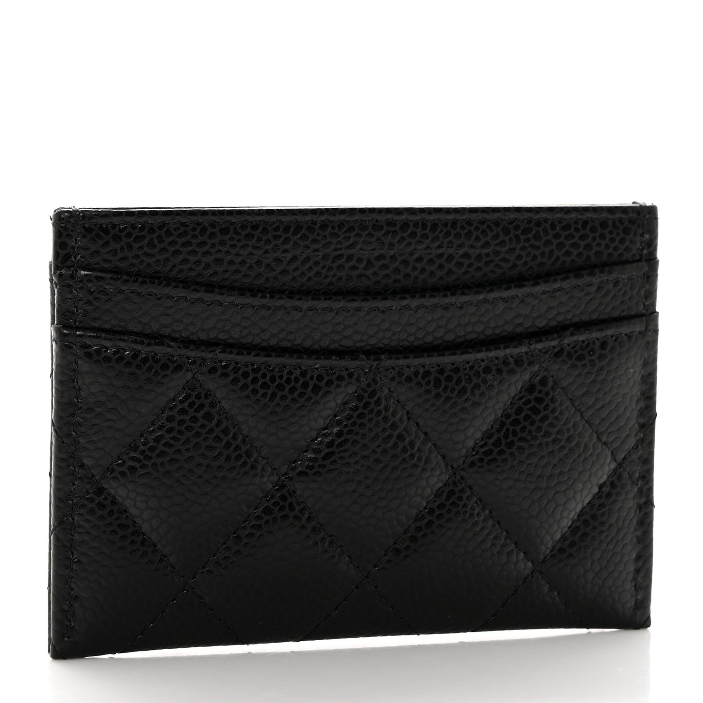 Caviar Quilted Card Holder Black