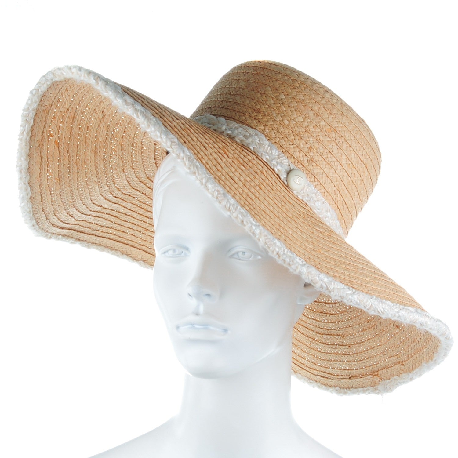 Chanel Straw CC Floppy Hat 57 Beige 2 of 7