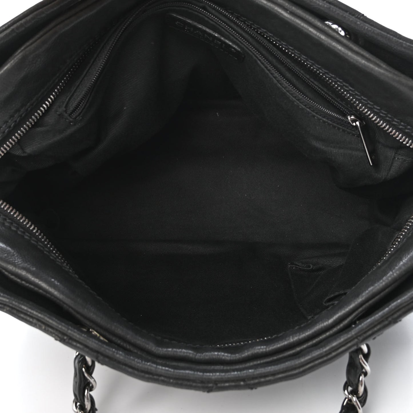 Calfskin Small Diamond Stitch Tote Black