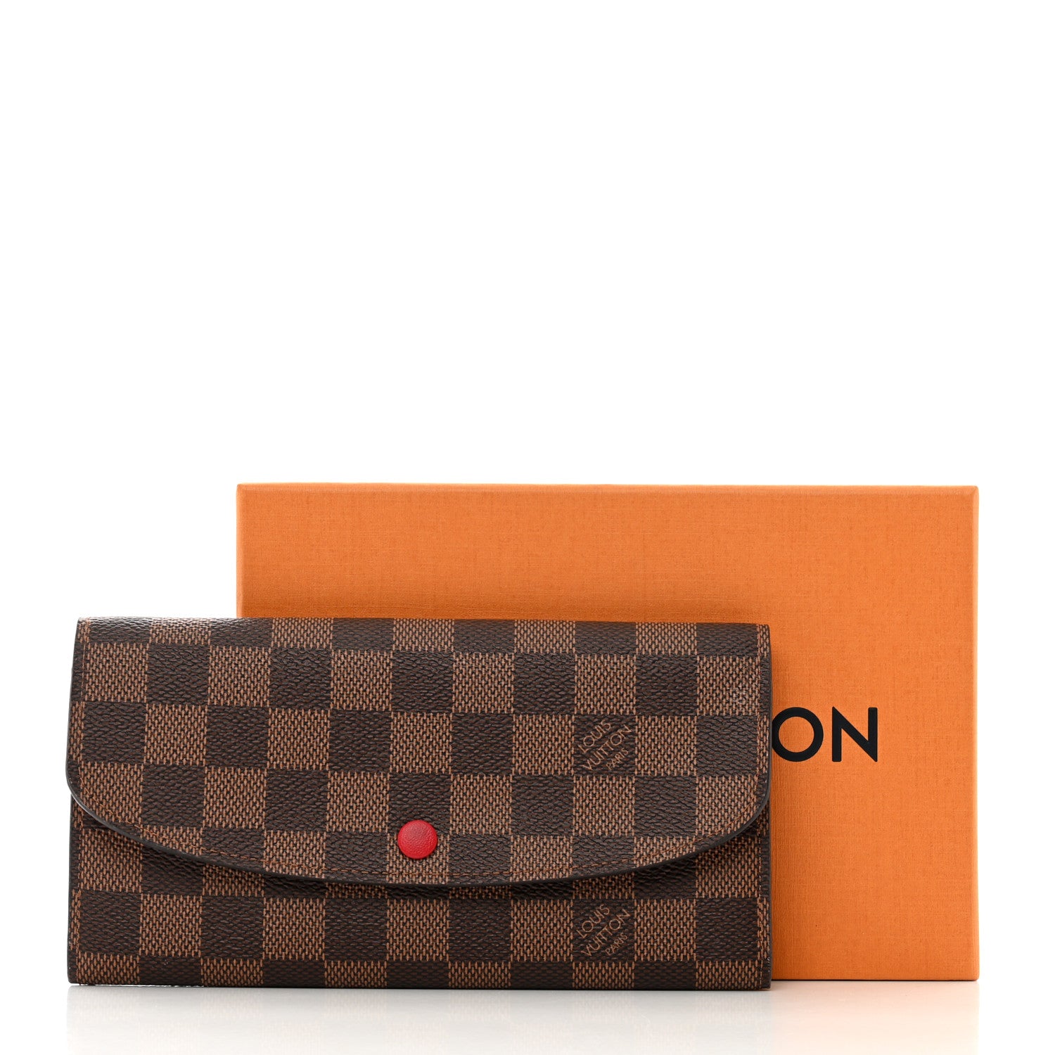 Louis Vuitton Damier Ebene Emilie Wallet Red 7 of 7