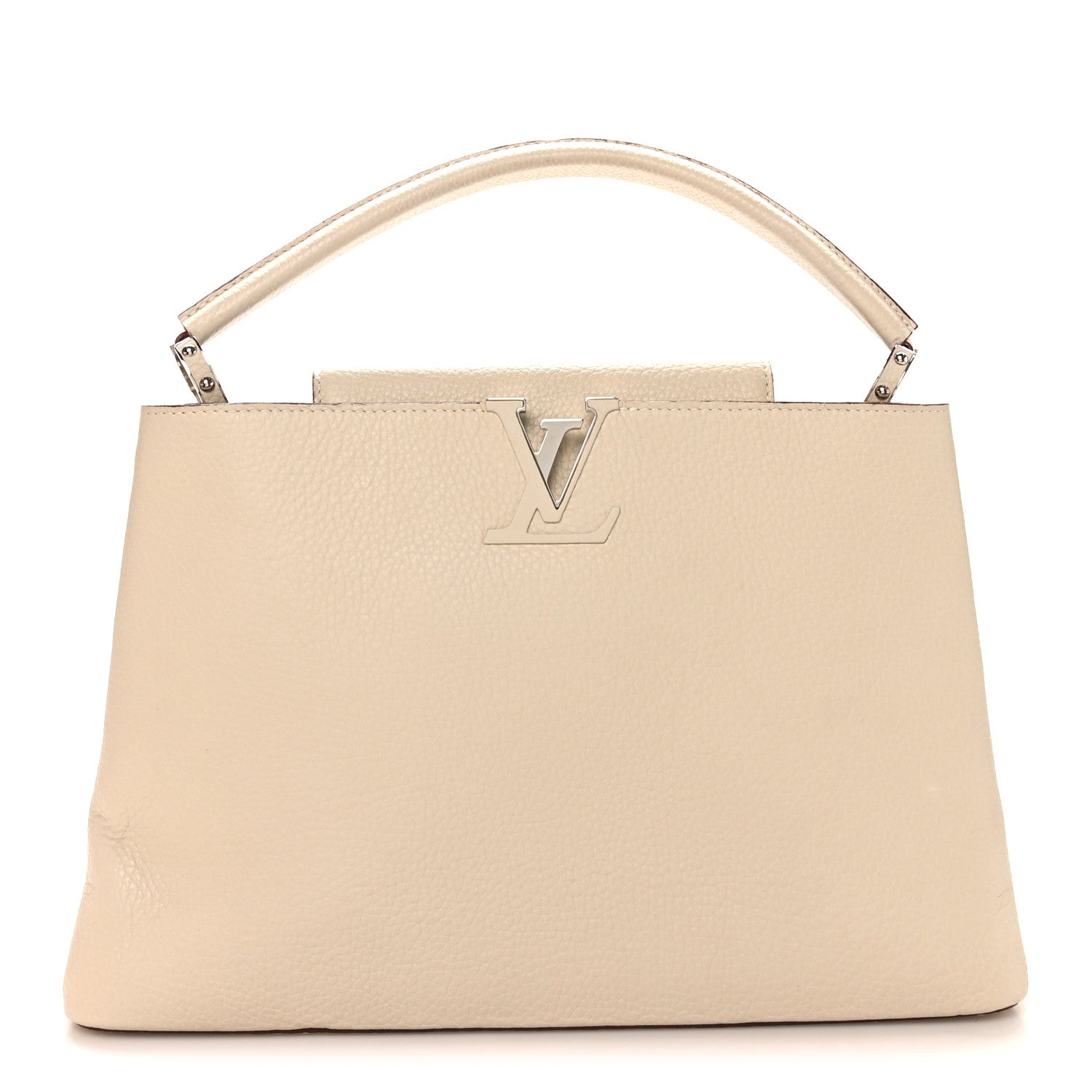 Louis Vuitton Taurillon Capucines MM Blanc Casse 1 of 9