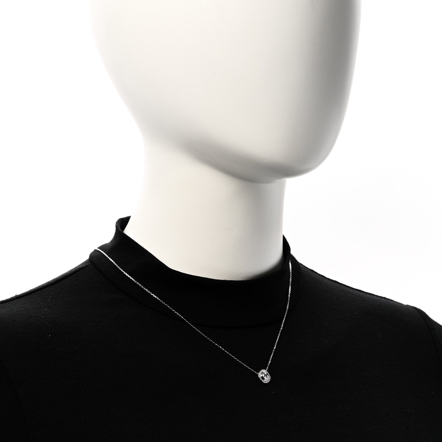 Cartier 18K White Gold Diamond .25ct D'Amour Pave Necklace 2 of 6