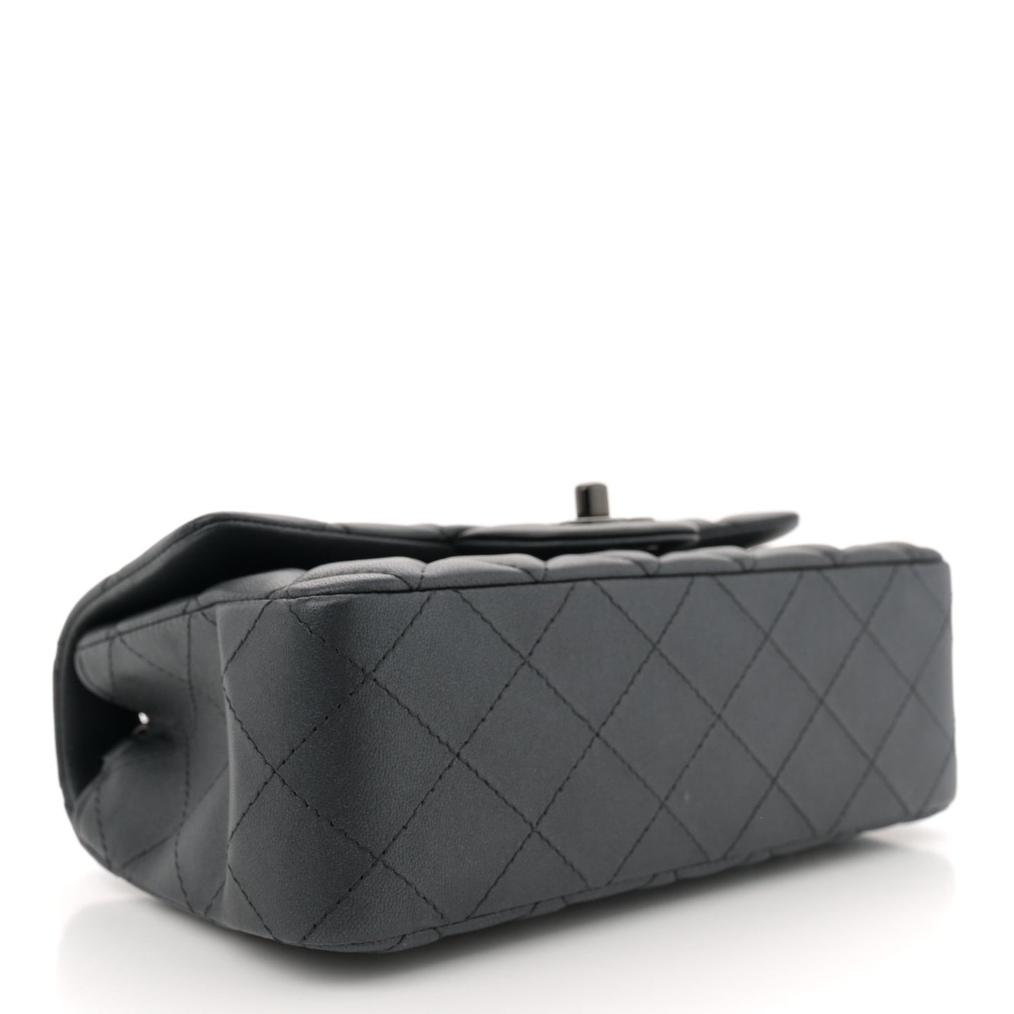 Lambskin Quilted Mini Rectangular Flap So Black