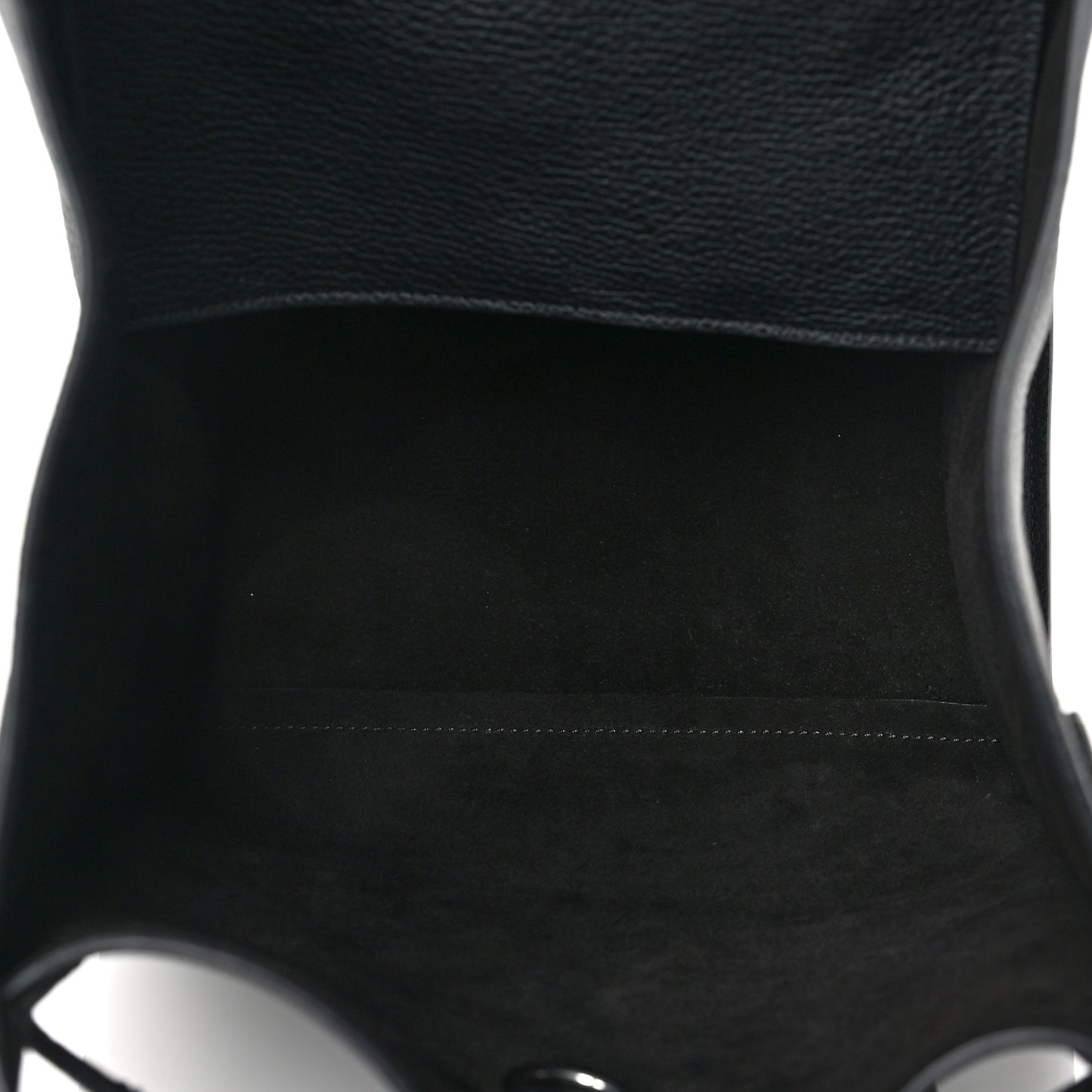 Supple Grained Calfskin Small Long Strap Big Bag Black