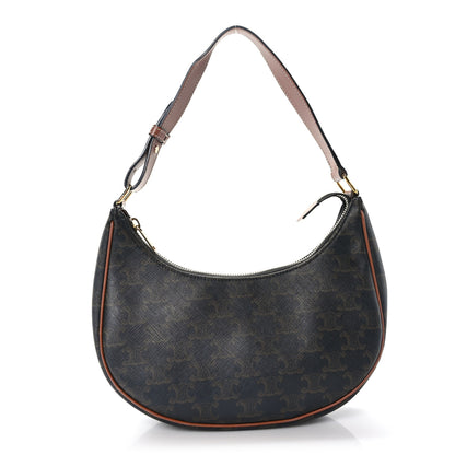 Celine Triomphe Canvas Calfskin Ava Shoulder Bag Tan 1 of 10