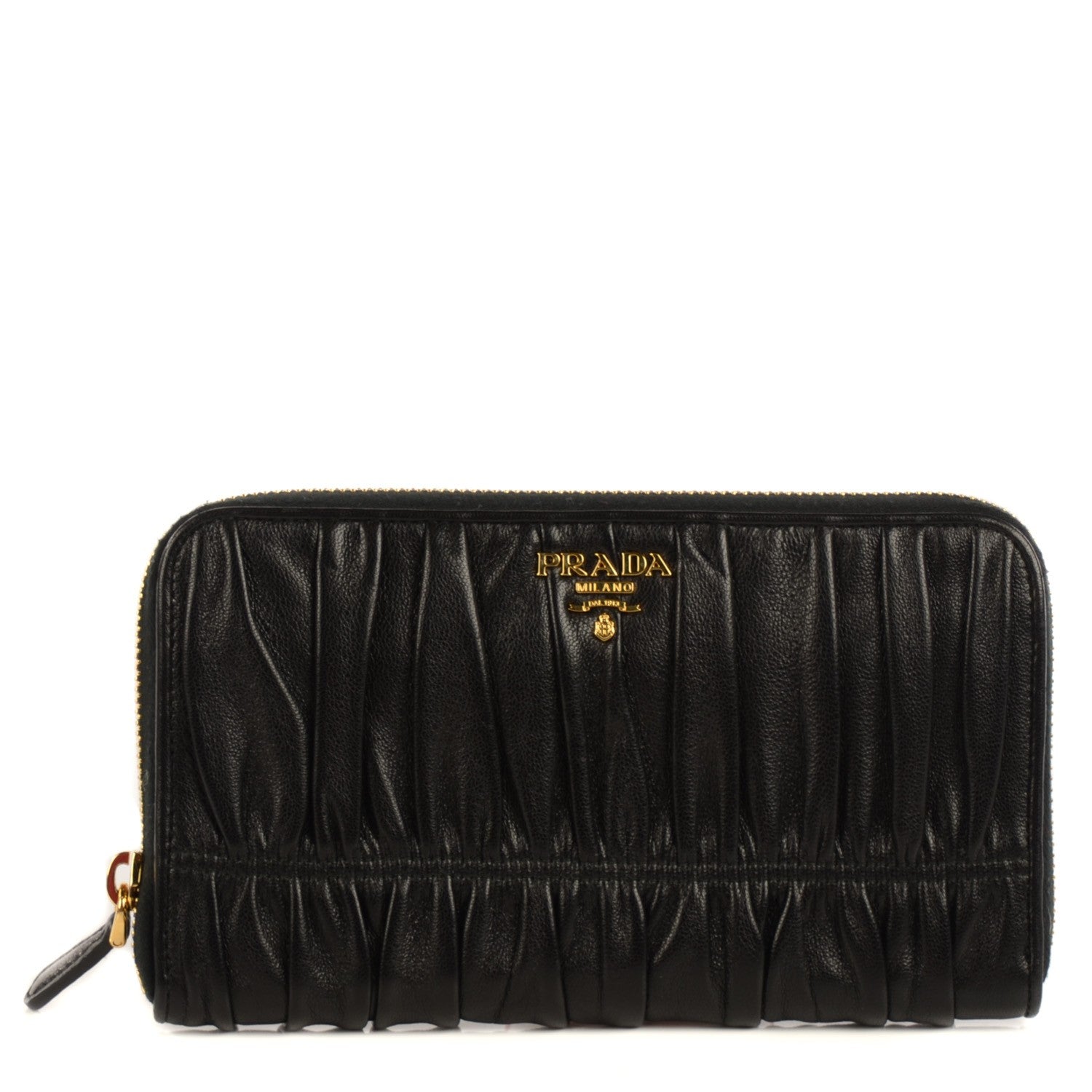 Prada Nappa Gaufre Zip Around Wallet Nero Black 1 of 11