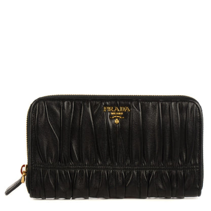Prada Nappa Gaufre Zip Around Wallet Nero Black 1 of 11