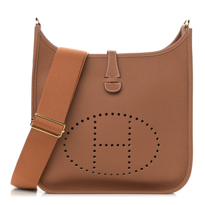 Hermes Taurillon Clemence Evelyne III PM Gold 1 of 11