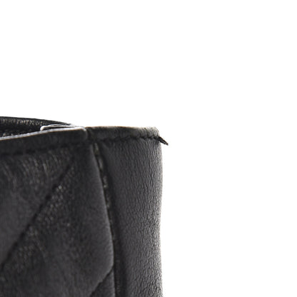 Saint Laurent Sheepskin Matelasse Chevron Large Monogram Shopping Bag Black 11 of 11