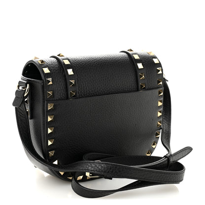 Valentino Garavani Grained Calfskin Rockstud Flap Messenger Black 3 of 9