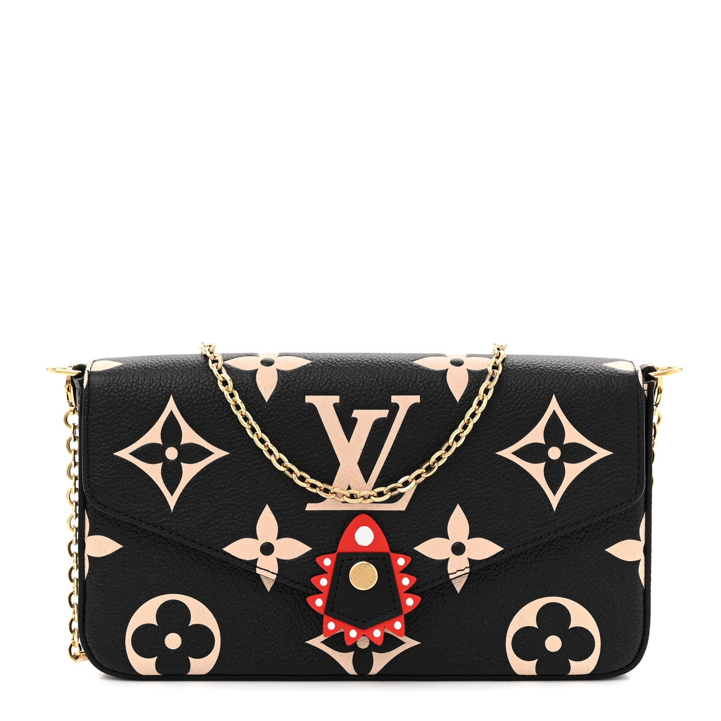 Empreinte Monogram Giant Crafty Pochette Felicie Black Creme