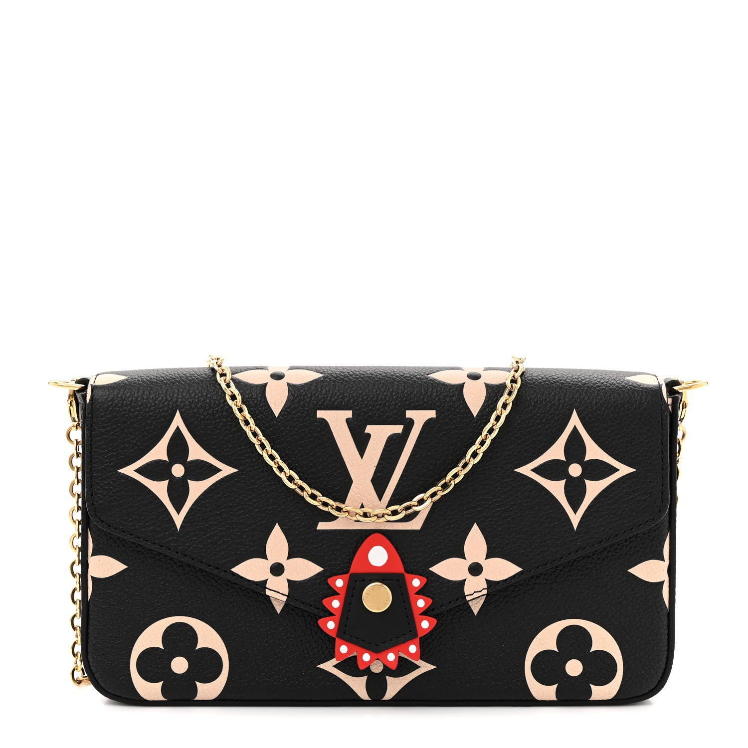 Louis Vuitton Empreinte Monogram Giant Crafty Pochette Felicie Black Creme 1 of 11