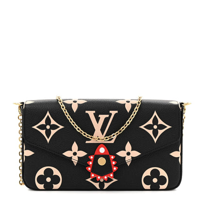 Louis Vuitton Empreinte Monogram Giant Crafty Pochette Felicie Black Creme 1 of 11