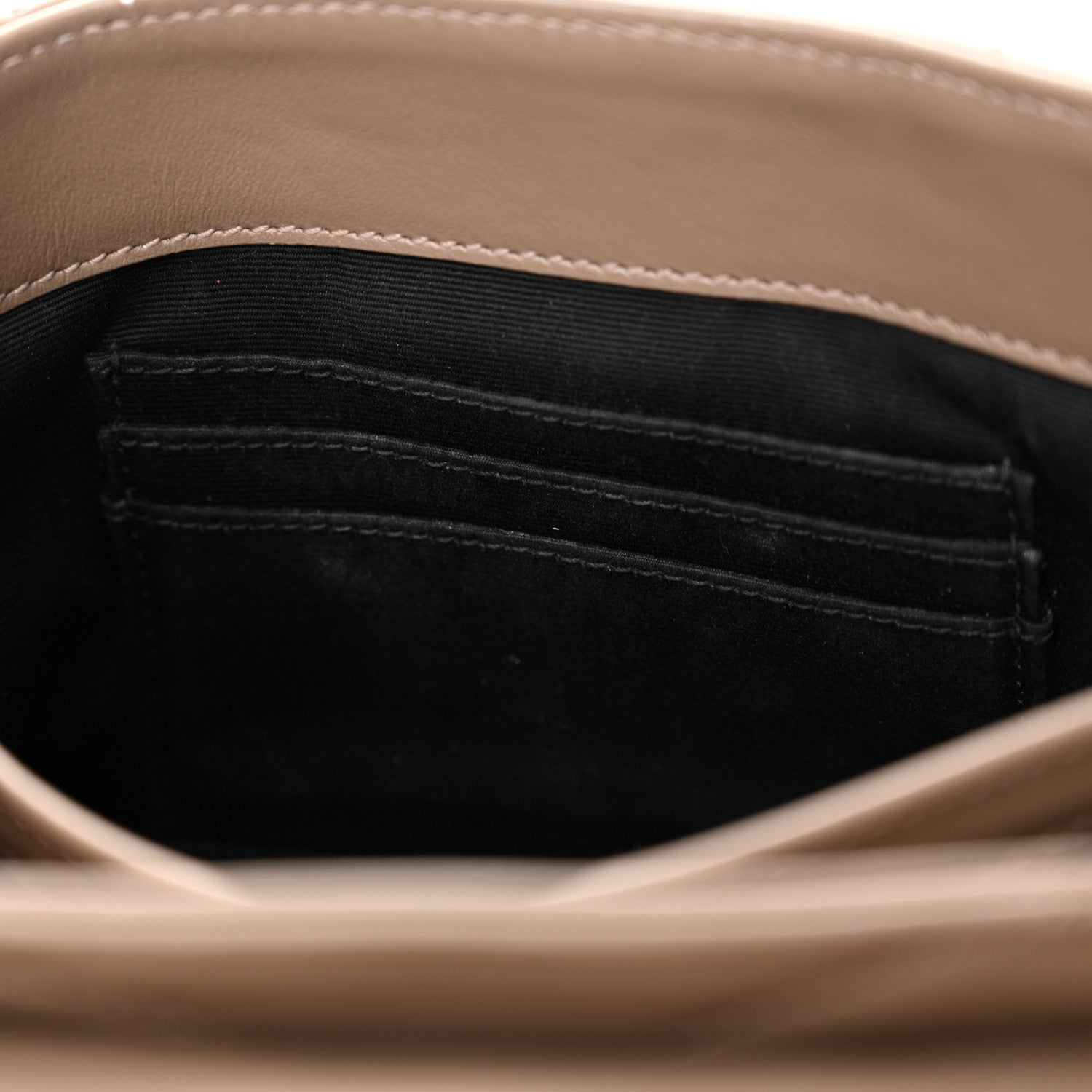 Saint Laurent Calfskin Y Quilted Monogram Toy Loulou Crossbody Bag Dark Beige 11 of 13