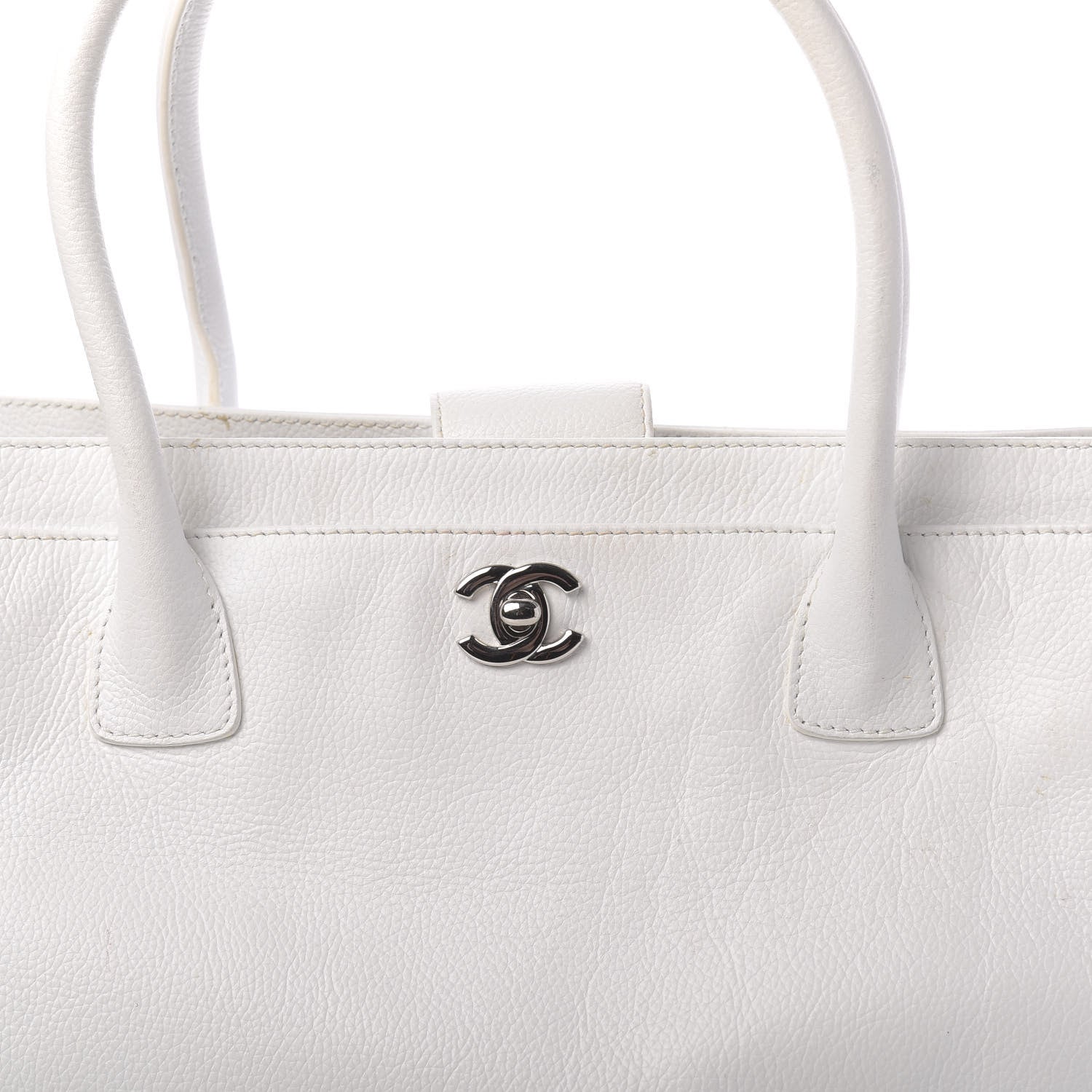 Chanel Calfskin Cerf Executive Shopper Tote White 15 of 18