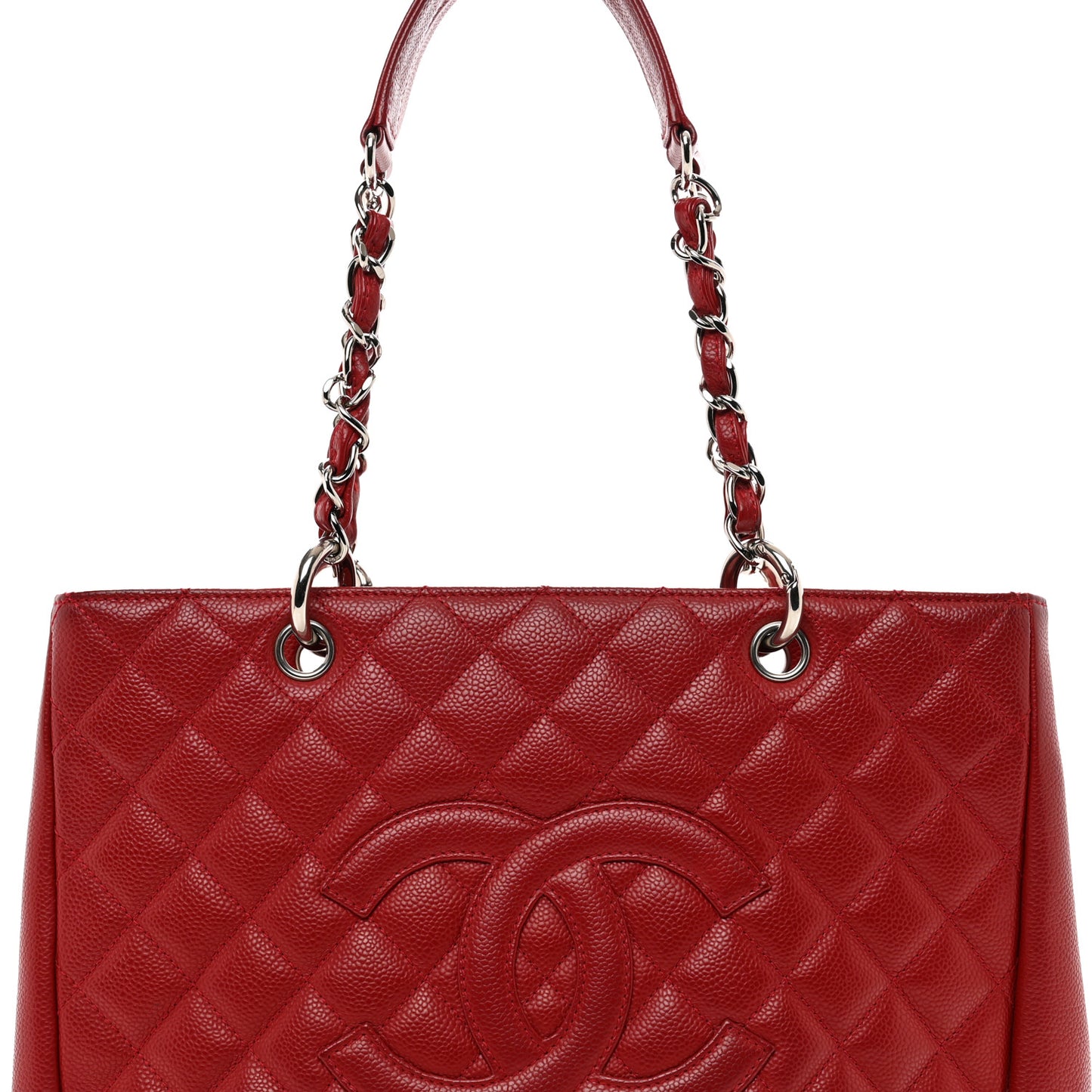 Caviar Quilted Grand Shopping Tote GST Red