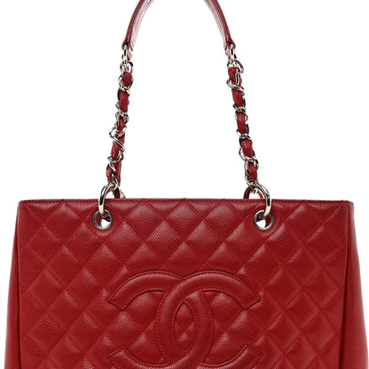 Chanel Caviar Quilted Grand Shopping Tote GST Red 5 of 11