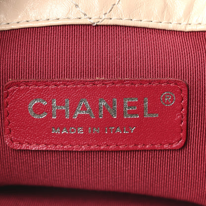 Chanel Aged Calfskin Quilted Small Gabrielle Backpack Beige Black 5 of 9