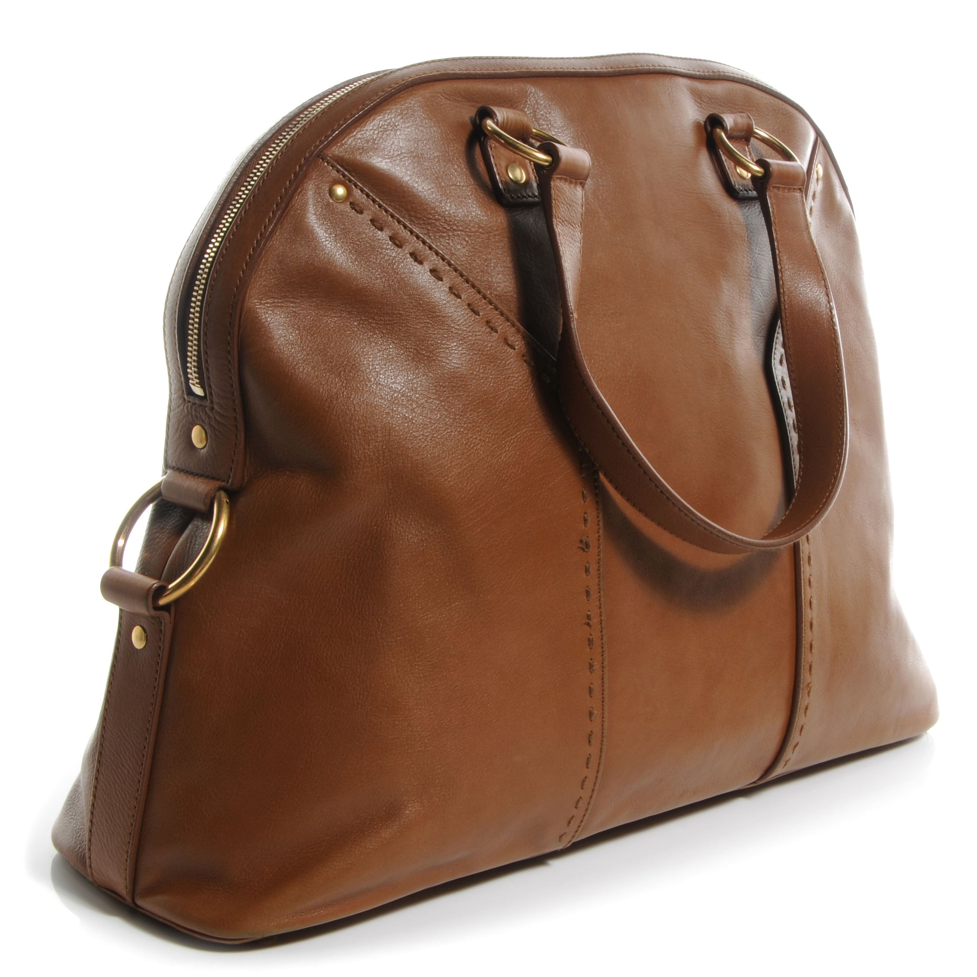 Saint Laurent Leather Oversized MUSE Brown 3 of 10