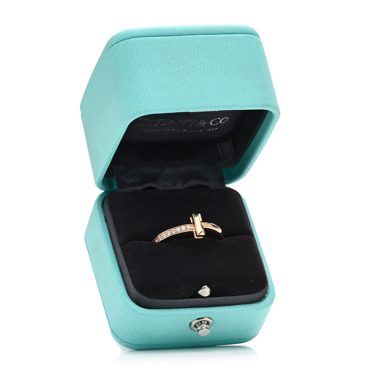 18K Rose Gold Diamond 2.5mm T T1 Ring 58 8.5