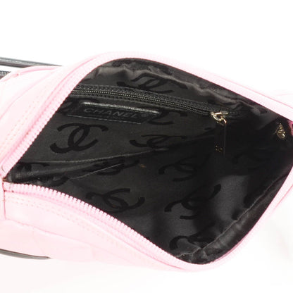 Chanel Calfskin Quilted Cambon Pochette Pink Black 5 of 7