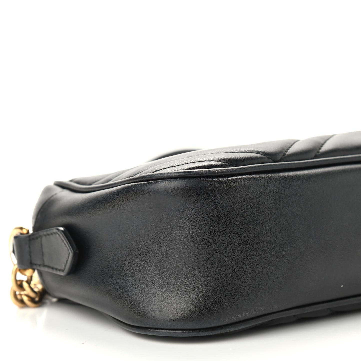 Calfskin Matelasse Small GG Marmont Chain Shoulder Bag Black