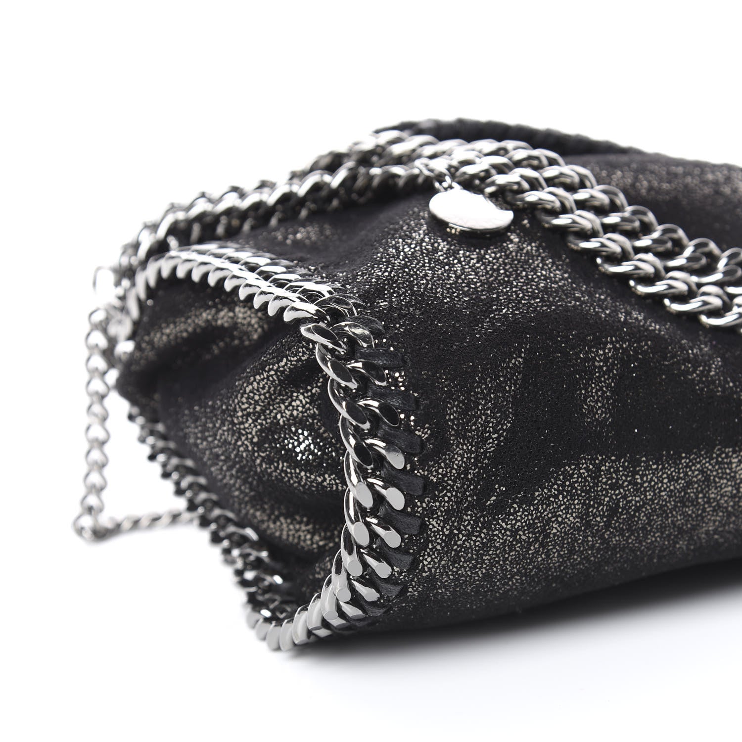 Stella McCartney Chamois Shiny Dotted Mini Falabella Crossbody Ruthenium 7 of 9