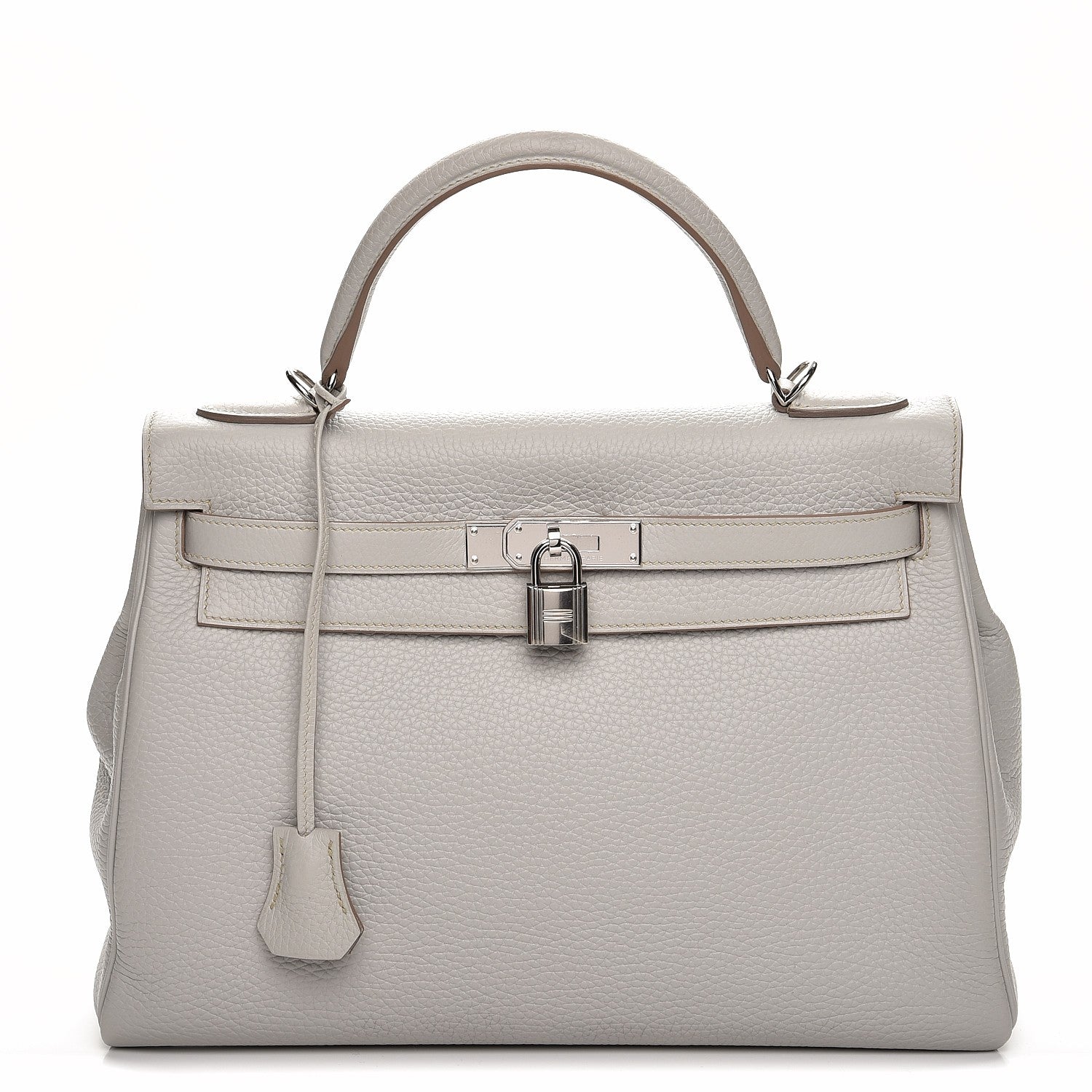 Hermes Taurillon Clemence Kelly Retourne 32 Gris Perle 1 of 33