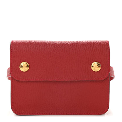 Hermes Taurillon Clemence Pochette Green Belt Bag Rouge Vif 1 of 9